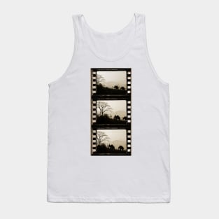 Elephants Trekking In The Jungle Triptych Photograph Tank Top